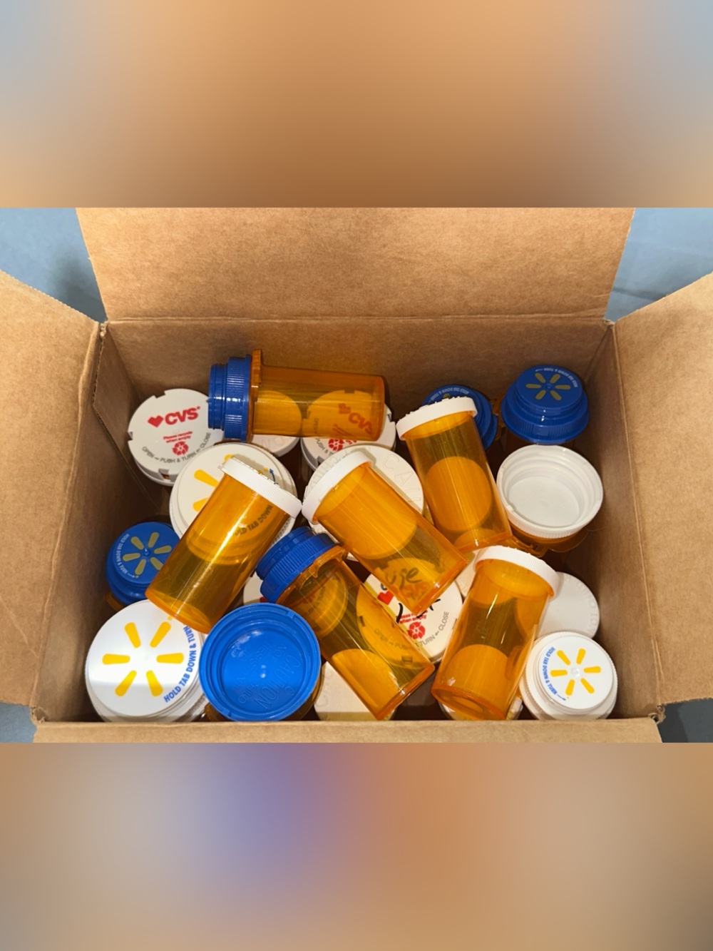 25 Assorted Empty Pill Bottles